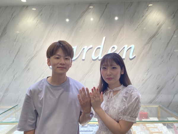 和歌山県西牟婁郡上富田町　RosettE/SP（ロゼットエスピー）の結婚指輪をご成約のお客様です