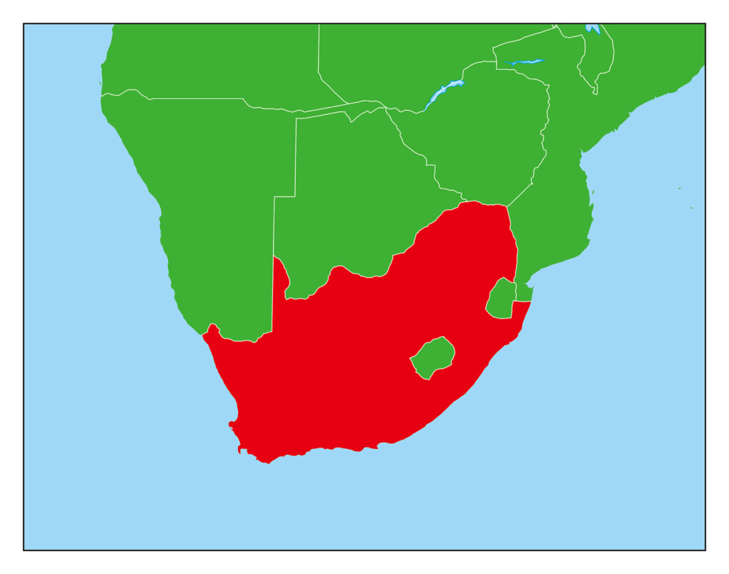 南アフリカの地図