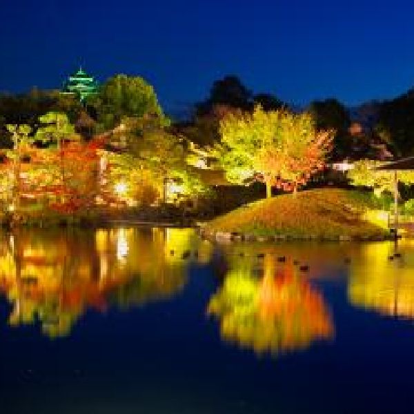 岡山後楽園　秋の幻想庭園