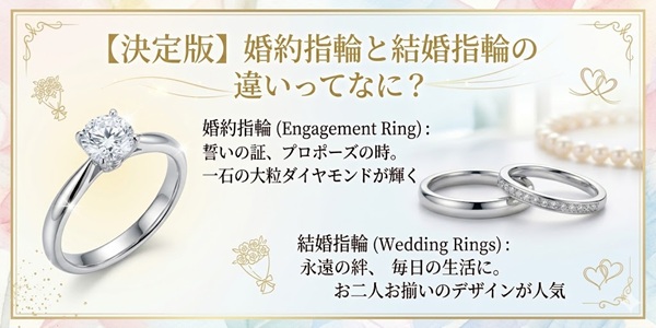 【天王寺】婚約指輪と結婚指輪の違いとは？選び方や必要性を解説