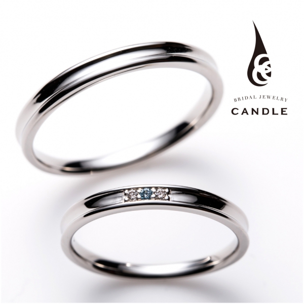 プラチナでも安いPt585のブランドCANDLE（キャンドル）でSquare（スクエア）の結婚指輪