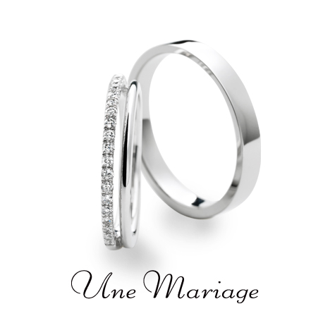 シャンゼリアをイメージしたゴージャスなデザインで人気のUne Mariage（アンマリアージュ）の結婚指輪1