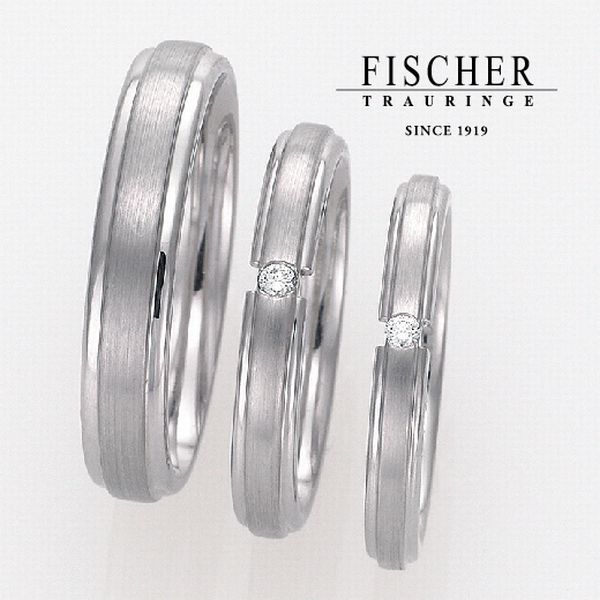 Pt999高純度プラチナ結婚指輪FISCHER２