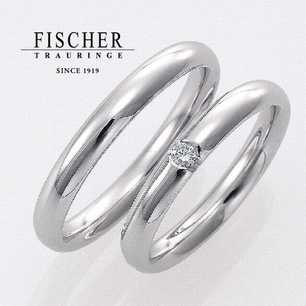 和歌山で人気な高純度プラチナ結婚指輪ブランドフィッシャーのシンプルデザイン