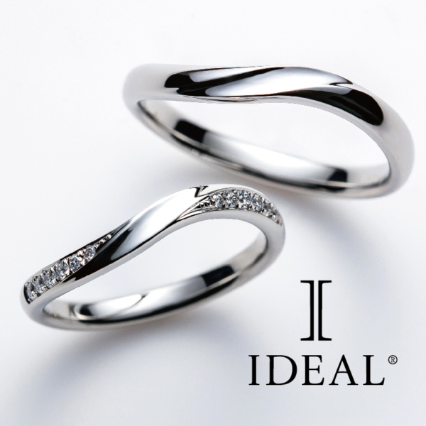大阪梅田で人気のウェーブデザインの結婚指輪アイデアルプリュフォールプレシャス
