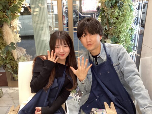 東京都より京都旅行でgardenハンドメイド：手作りペアリング【指輪】を体験頂きました