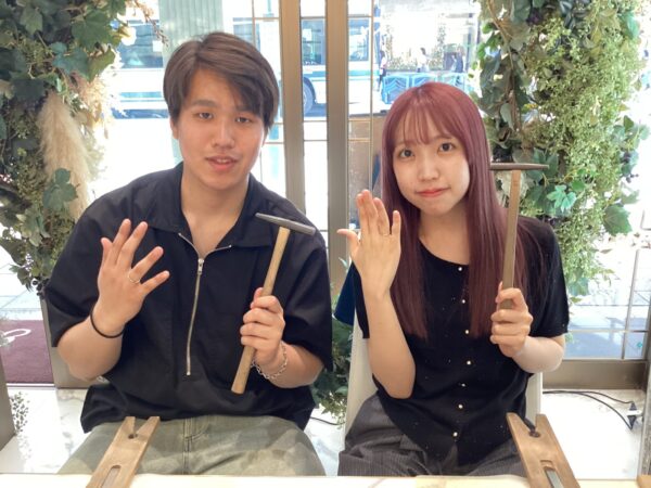 滋賀県・神奈川県よりご来店　手作り指輪（ペアリング）体験頂きました