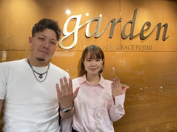 加古川市からご来店「Littlegarden」の婚約指輪「美女と野獣」の結婚指輪をご成約