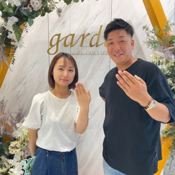 滋賀県大津市 鍛造製法インセンブレ・グレースカーマの結婚指輪をご成約頂きました