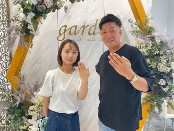滋賀県大津市 鍛造製法インセンブレ・グレースカーマの結婚指輪をご成約頂きました