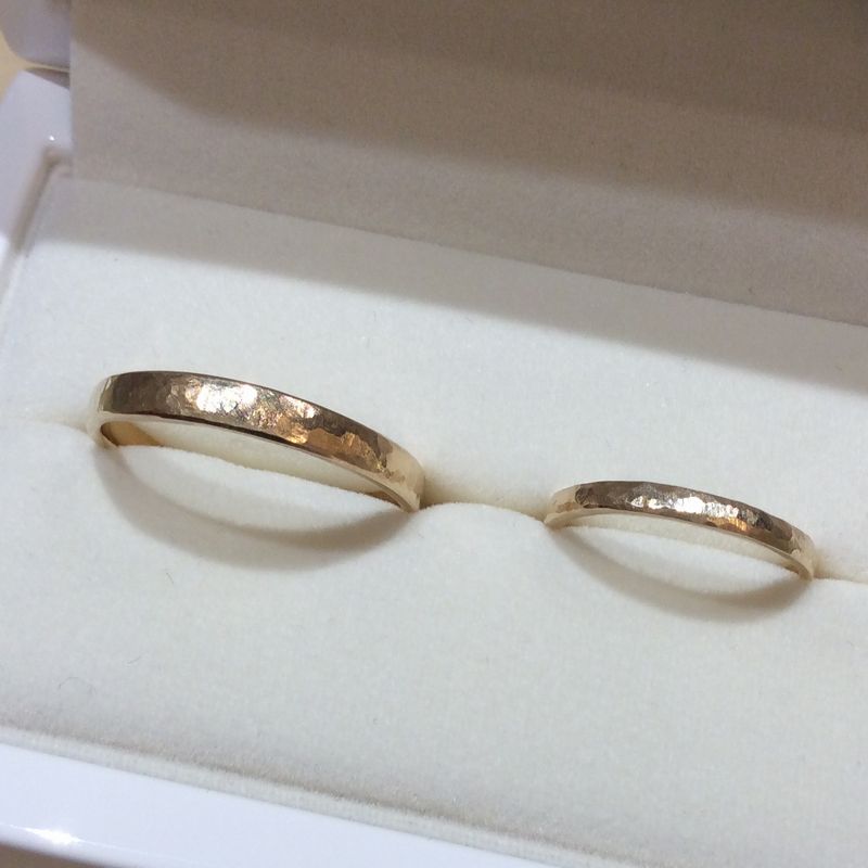 ゴールドのペア（手作り結婚指輪）