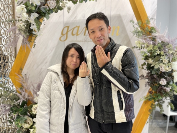 京都市・奈良市 カラーストーンでアルテルゴの婚約指輪とロゼットSPの結婚指輪をご成約いただきました