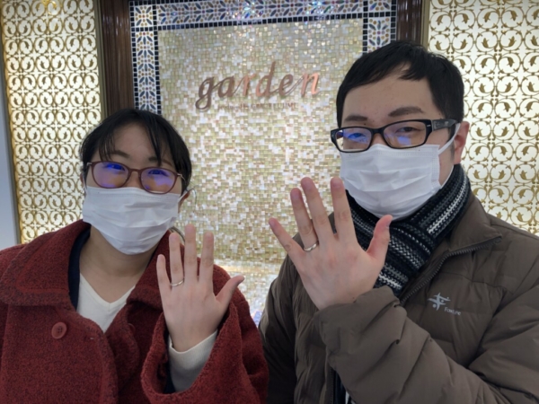神戸市須磨区「美女と野獣」の結婚指輪をご成約頂きました。