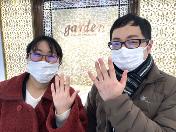 神戸市須磨区「美女と野獣」の結婚指輪をご成約頂きました。