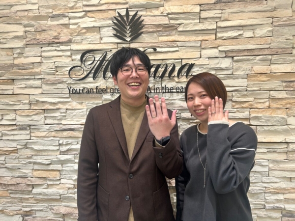 京都向日市 ハワイアンジュエリーマカナの結婚指輪を試着させてもらっ