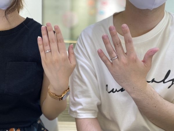 神戸市東灘区　エメルワールの婚約指輪とマリアージュエントの結婚指輪