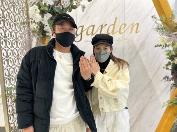 京都府宇治市 手作り結婚指輪gardenハンドメイドを作成頂きました