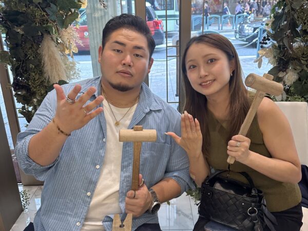 京都市 ・宇治市よりご来店のお二人様 手作り指輪（ペアリング）体験いただきました