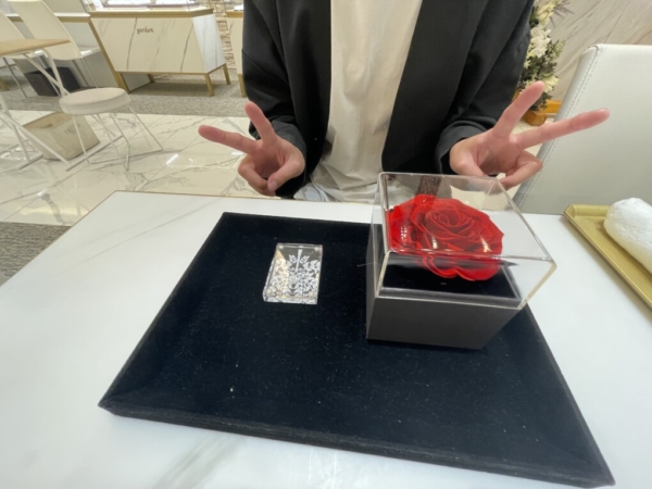 京都宇治市 プロポーズリングに後から婚約指輪が選べる銀の指輪をご成約いただきました