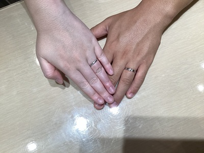 大阪府八尾市からご来店　PilotBridalの結婚指輪をペアでご成約頂きました