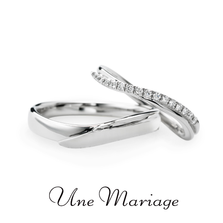 シャンゼリアをイメージしたゴージャスなデザインで人気のUne Mariage（アンマリアージュ）の結婚指輪3
