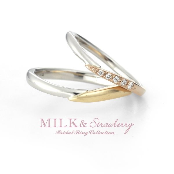 大阪　天王寺　結婚指輪　コンビリング　MILK&Strawberry