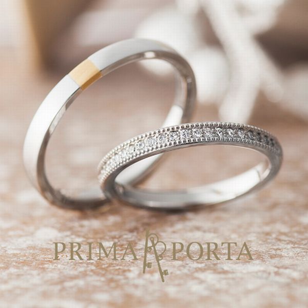 ミル打ちの婚約指輪結婚指輪特集　PRIMA PORTA　アリア