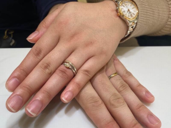 神戸市北区　gardenの婚約指輪とアムールアミュレットの結婚指輪