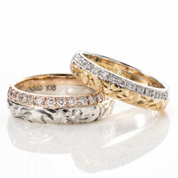 和歌山ハワイアンジュエリーマイレの結婚指輪Two color Royal Eternity Ring