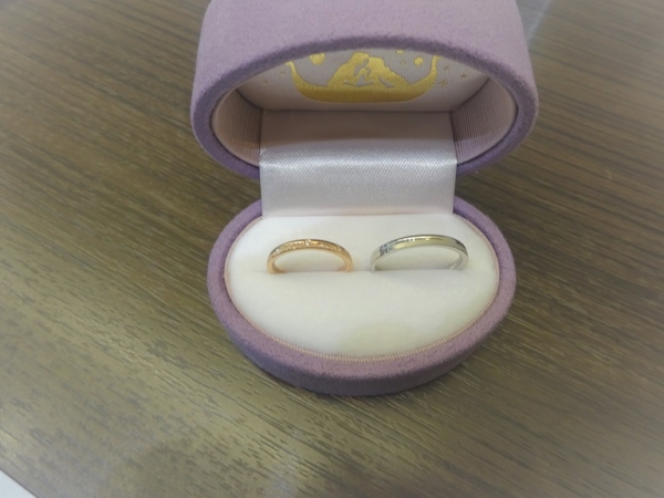 大阪府泉南市 大好きなディズニープリンセスのラプンツェルの結婚指輪