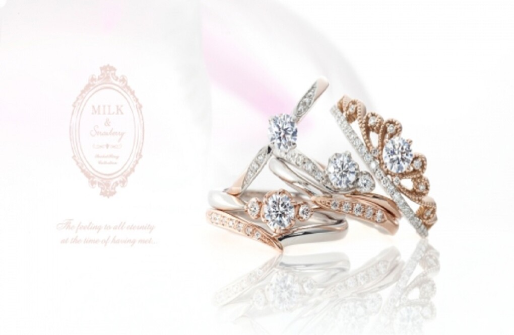 ピンクダイヤモンドの婚約指輪・結婚指輪Milk＆Sttrawberry