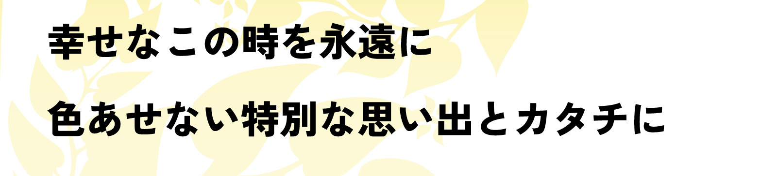 幸せなこの時を永遠に色あせない特別な思い出とカタチに