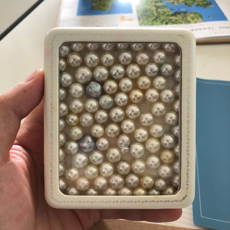 ロゼットパールの真珠の選別の写真