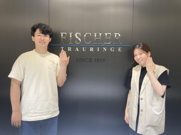 京都市中京区｜マットデザインが豊富で世界トップの品質を誇る「FISCHER（フィッシャー）」の結婚指輪をご成約いただきました