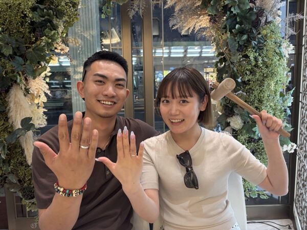 大阪府枚方市からご来店　手作り指輪（ペアリング）体験頂きました